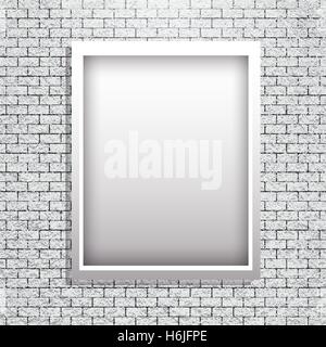 Metal Poster Frames on light brick wall vector Stock Vector