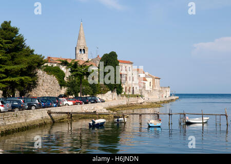 Historic town and Adriatic coast, Porec, Istria, Croatia, Europe Stock Photo