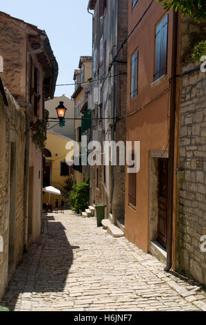 Alley in the old town of Rovinj, Istria, Croatia, Europe Stock Photo