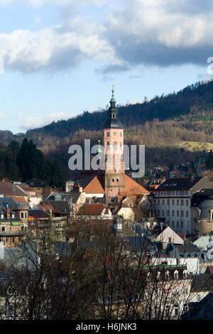 Cityscape with Peter and Paul collegiate church, spa town of Baden-Baden, Black Forest, Baden-Wuerttemberg Stock Photo