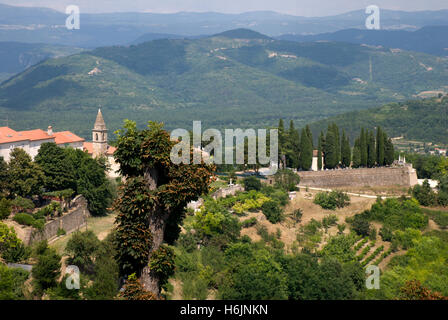 Mountain village of Motovun, Mirna Valley, Istria, Croatia, Europe Stock Photo