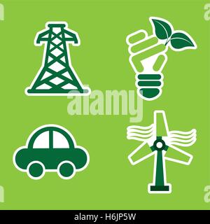 ecological alternative energy green vector illustration design Stock Vector