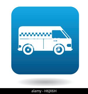 Minibus taxi icon in flat style Stock Vector