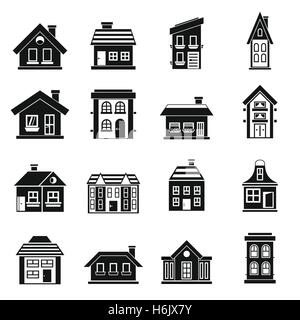 House icons set, simple style Stock Vector