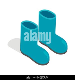 Rubber boots icon, isometric 3d style Stock Vector