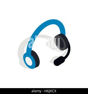 Headphones with microphone icon Stock Vector
