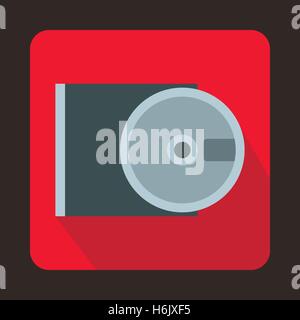 DVD drive open icon in flat style Stock Vector