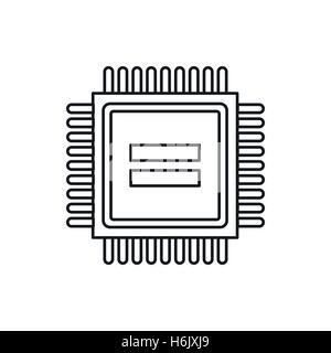 Electronic circuit board icon, outline style Stock Vector