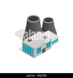 Thermal power station icon, isometric 3d style Stock Vector