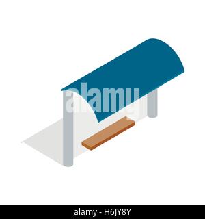Public transport stop icon, isometric 3d style Stock Vector