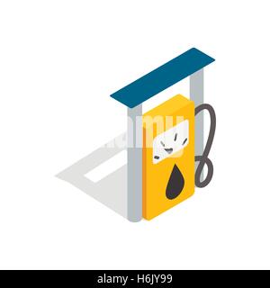 Petrol gas station icon, isometric 3d style Stock Vector