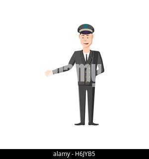 Chauffeur icon in cartoon style Stock Vector