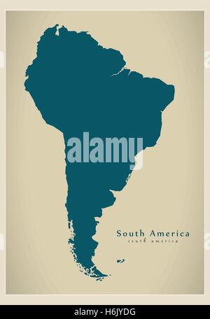 Modern Map - South America Map complete Stock Vector