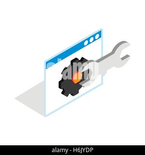Computer repair icon, isometric 3d style Stock Vector