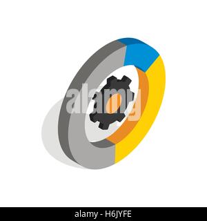 Gear wheels icon in isometric 3d style Stock Vector