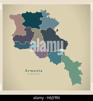 Armenia Political Map stock vector. Illustration of abovyan - 103857537