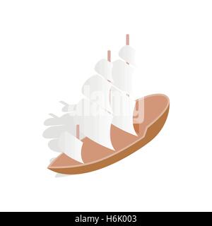 Sailing boat icon, isometric 3d style Stock Vector