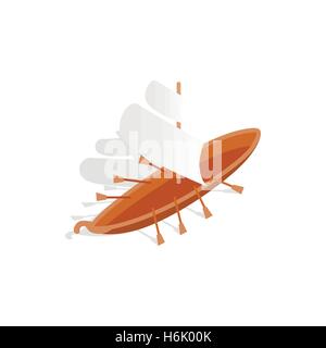 Ship with oars icon, isometric 3d style Stock Vector