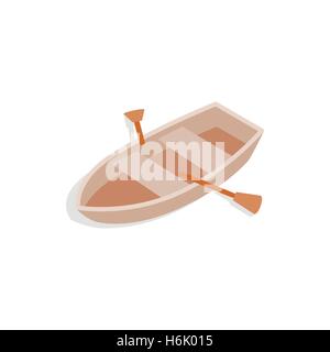 Boat with oars icon, isometric 3d style Stock Vector