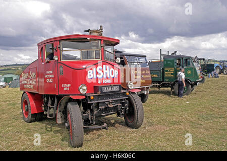 A selection of vintage Sentinel steam wagons at the Low Ham Steam Rally, Somerset, England, UK Stock Photo