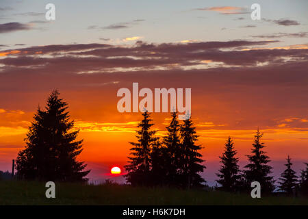 Picturesque sunset in High Tatras Mountains near Zakopane, Poland Stock Photo