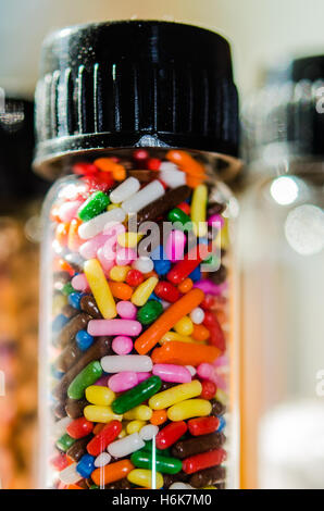 Candy sprinkles in a test tube Stock Photo