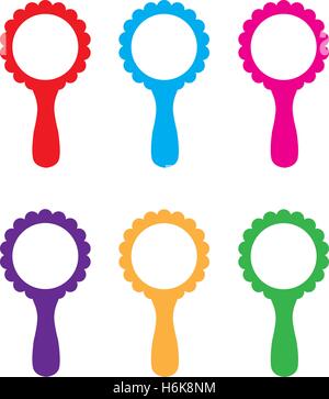 vector illustration of a set of decorative mirrors Stock Vector