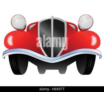 Old vintage model of the car from the front view Stock Vector