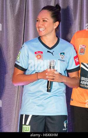 Sydney, Australia. 31st Oct, 2016. Westfield W-League Soccer 2016/2017 season launched in Sydney with players from each of the nine Westfield W-League clubs (Adelaide United, Brisbane Roar FC, Canberra United, Melbourne City FC, Melbourne Victory, Newcastle Jets, Perth Glory, Sydney FC and Western Sydney Wanderers FC). Credit:  mjmediabox/Alamy Live News Stock Photo