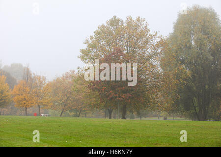 UK Weather - North London 31 Oct 2016 - Foggy and misty morning in Finsbury Park, North London Credit:  Dinendra Haria/Alamy Live News Stock Photo