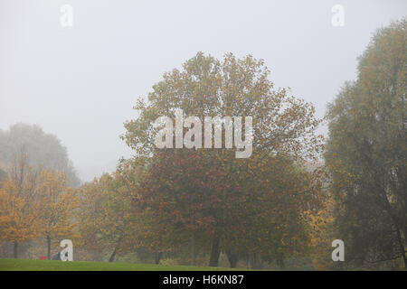 UK Weather - North London 31 Oct 2016 - Foggy and misty morning in Finsbury Park, North London Credit:  Dinendra Haria/Alamy Live News Stock Photo