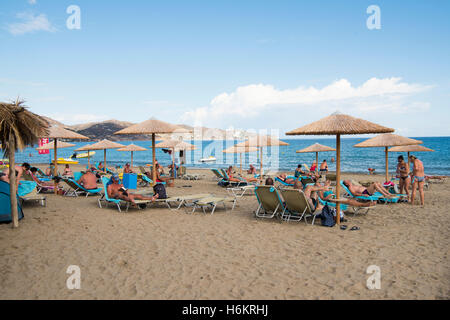 Griechenland, Kreta, Amoudara bei Heraklion, Hotel Apollonia Beach Resort, Strand vor der Hotelanlage Stock Photo