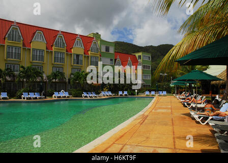 Caribbean, St Lucia, Rodney Bay, Coco Palm Hotel Stock Photo