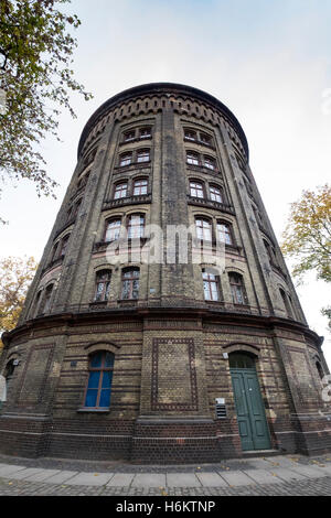 View of Wasserturm or water tower during Autumn  in Prenzlauer Berg , Berlin, Germany Stock Photo