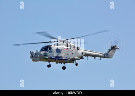 A royal Navy Lynx helicopter. Stock Photo