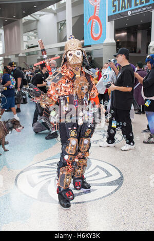 STAN LEE LA COMIC CON: A cosplayer from the Star Wars Steampunk Universe group dressed as Dude Vader. (Steampunk Darth Vader) Stock Photo