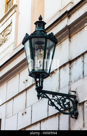 Closeup of the lantern on a building in Prague Stock Photo