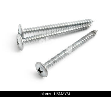 Metal screw, isolated on a white background Stock Photo