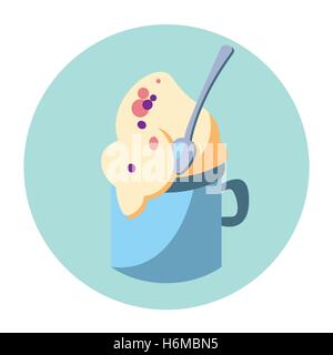 Dessert In Cup Ice Cream Colorful Dessert Flat Design Vector Illustration Stock Vector