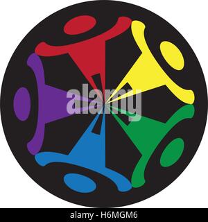 People Holding Hands Illustration Stock Vector