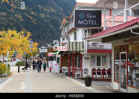 The main tourist drag in the resort town of Harrison Hot Springs, British Columbia, Canada. Stock Photo