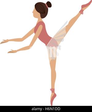 silhouette dancer pose fifth arabesque vector illustration Stock Vector ...