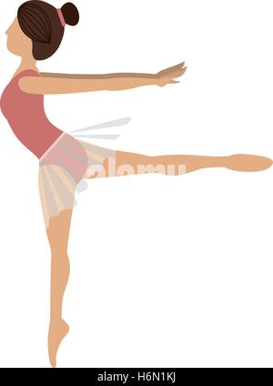 silhouette dancer pose fourth arabesque vector illustration Stock ...