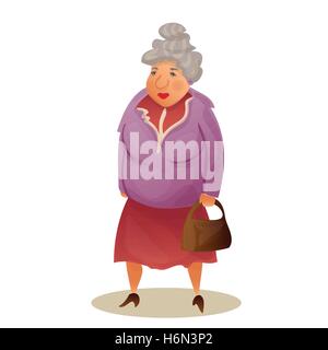 old lady walking icon on white background. Simple element illustration ...