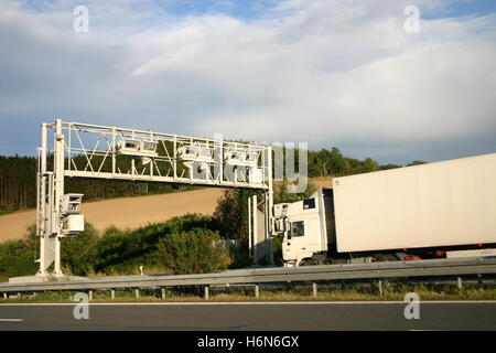 toll system with truck Stock Photo - Alamy