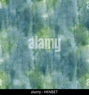 glare from paint watercolor blue green seamless texture with spots and streaks art Stock Photo