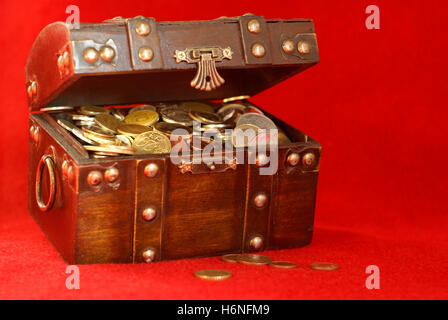treasure chest with coins 3 Stock Photo