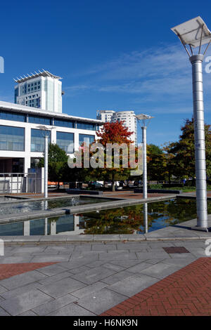 Callaghan Square and Raddison Blu hotel, Cardiff, Wales. Stock Photo