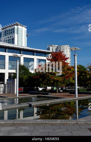 Callaghan Square and Raddison Blu hotel, Cardiff, Wales. Stock Photo