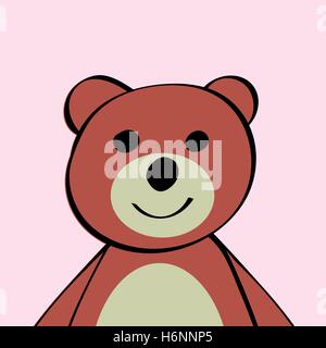 Bear Funny cartoon animal toy. Stock Vector